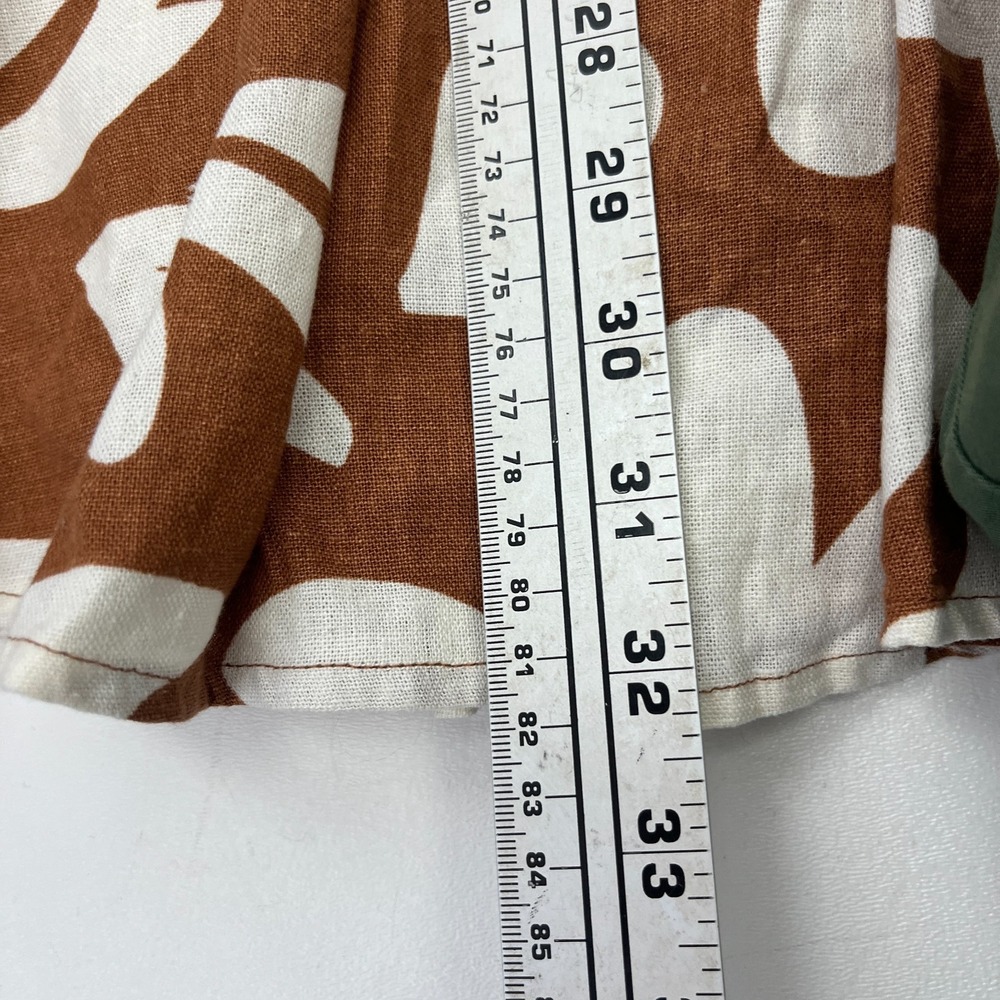 House of Harlow 1960 Mini Dress 6 Floral Brown Ivory Vacation Party Puff Sleeve - Picture 13 of 15